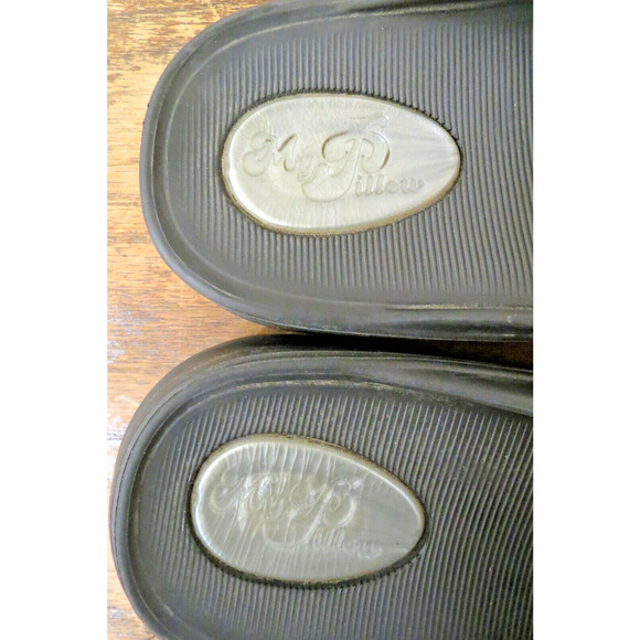 My Pillow Sandals Slides Men’s Size 11 Black Foam Comfort Slip Ons - Picture 3 of 7